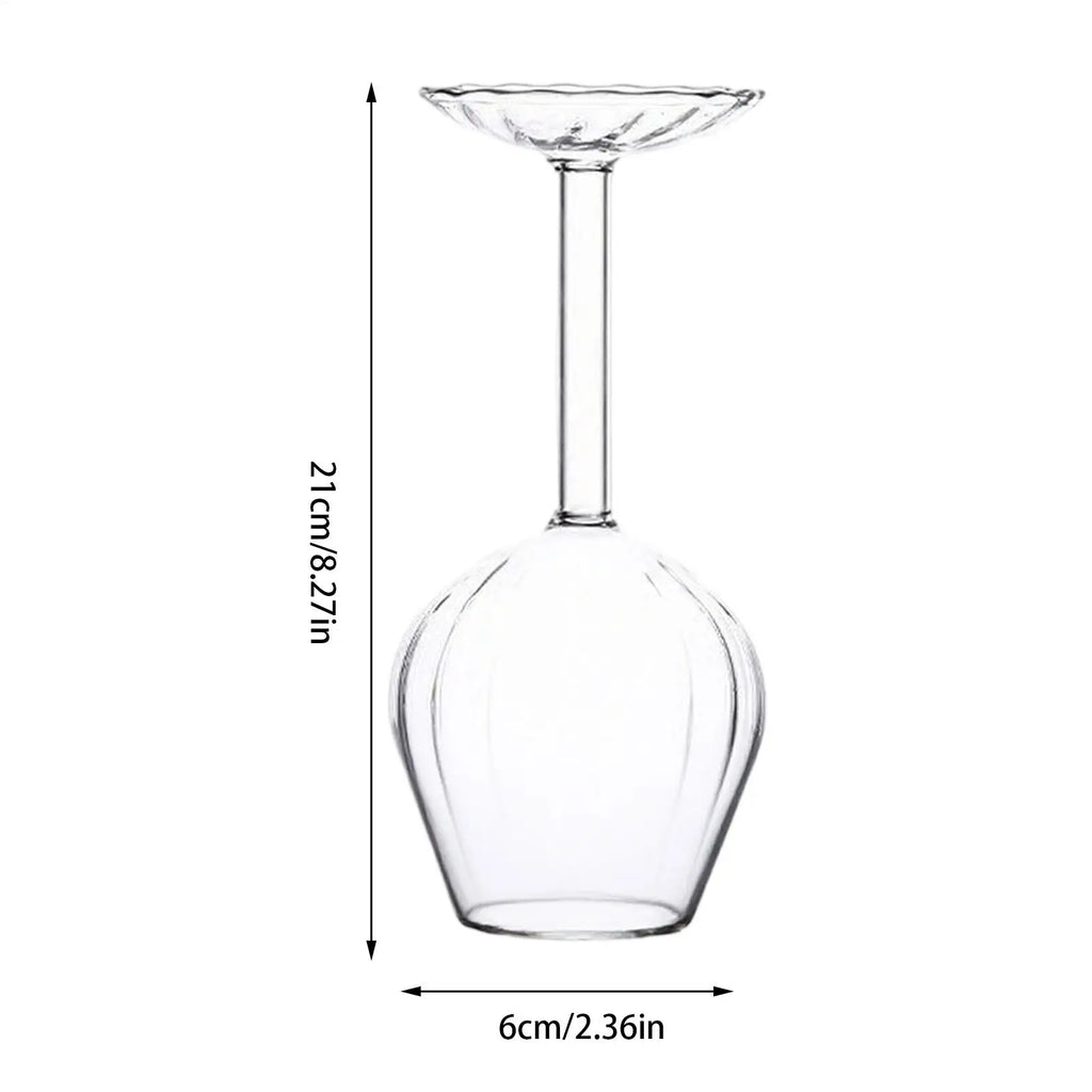 Stemmed Wine Glasses Creative Upside Down Cups Inverted Drinkware Men Qme