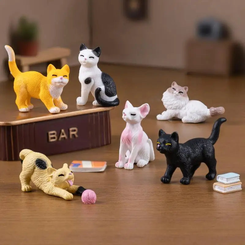 3 DIY Micro Landscape Resin Cat Ornament Animal Miniature Fairy Qme