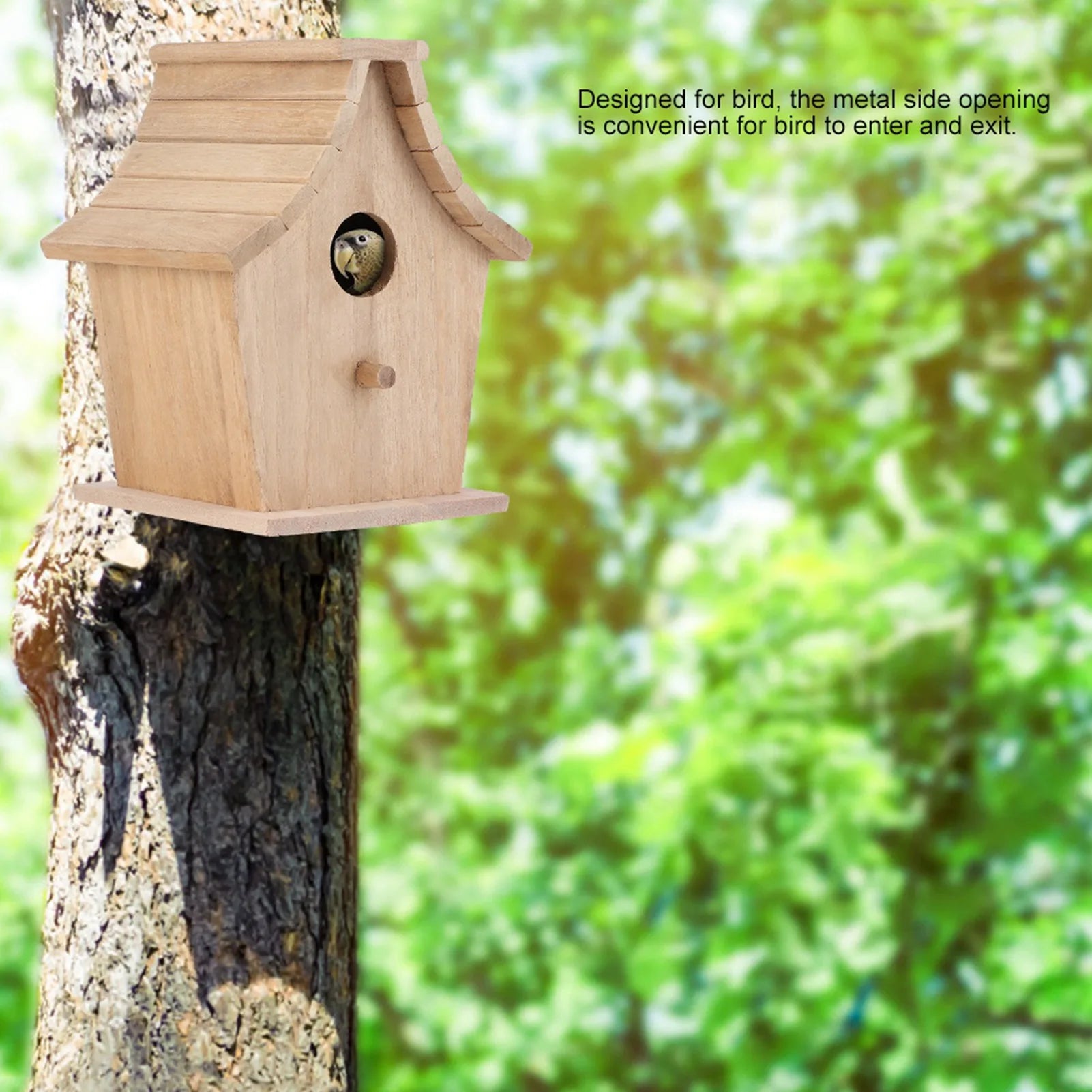 Bird Breeding Box Bird Supplies Wood Bird House Breeding Box Hanging Bird House Pet Supplies for Parrots Budgerigar Small Birds Qme