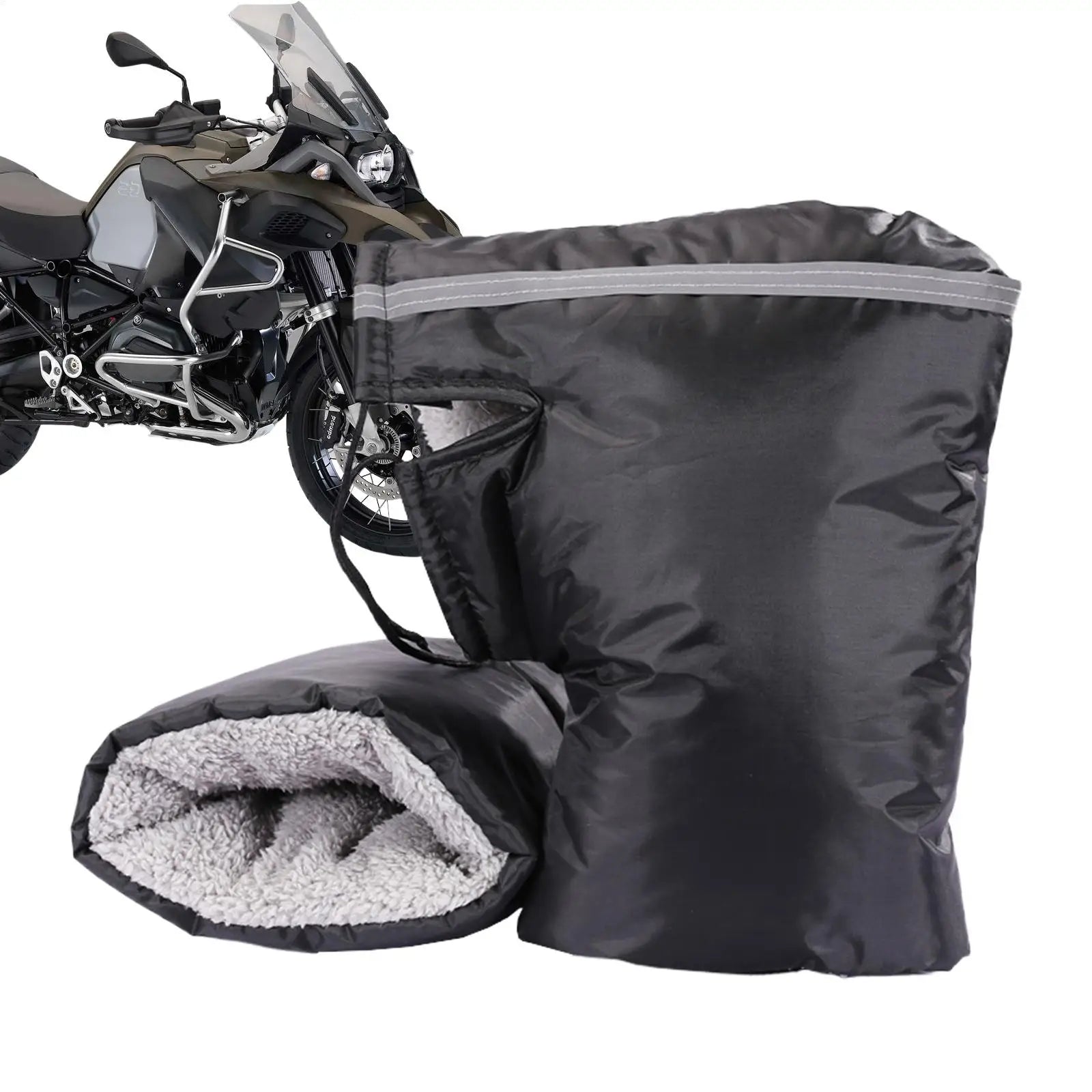 1pair Road Bicycle Handlebar Mittens Waterproof Winter Motorcycle Gloves Bike Handle Cover For Touring Camping Scooters Mountain Qme