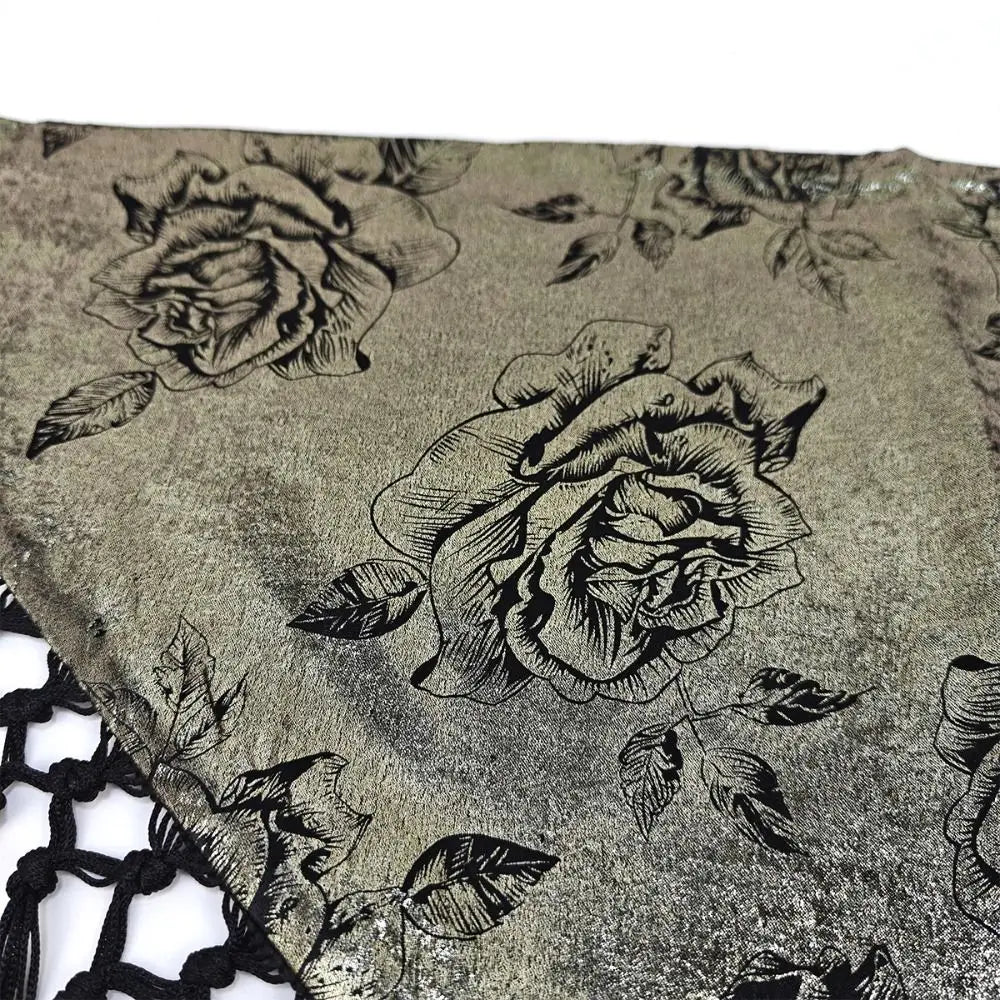Chinese Style Triangular Waist Belt Tassel Printing Trim Butt Curtain Irregular Hem Ethnic Style Butt Curtain Skirt Jeans Decor Qme