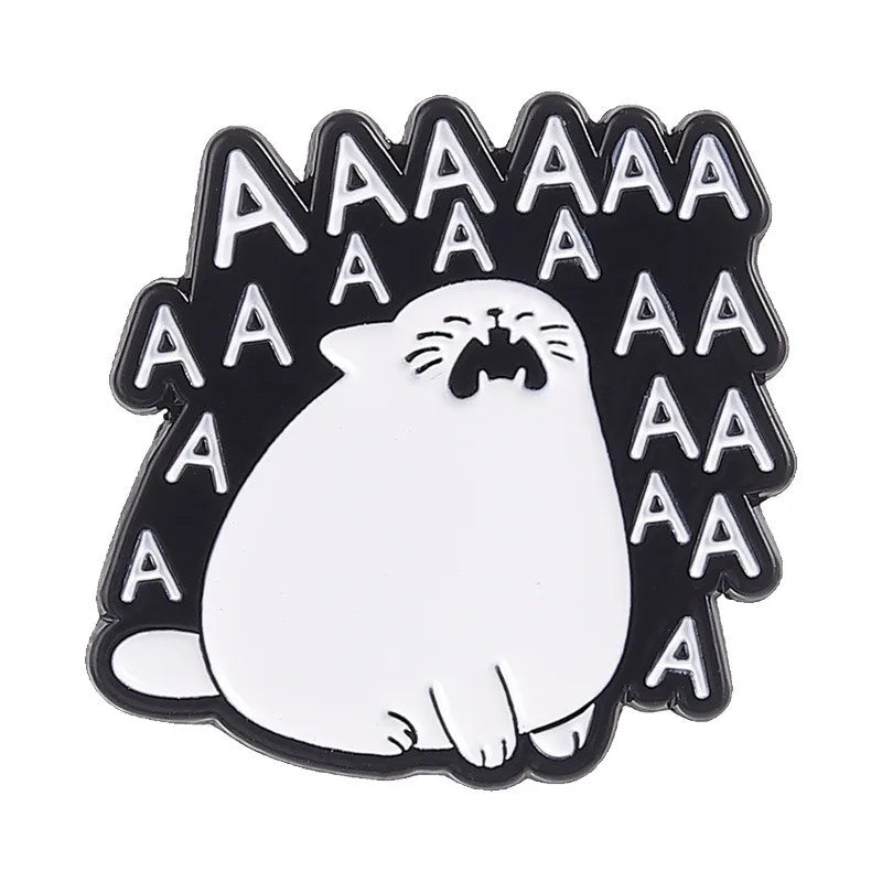 Cute Funny Cat Metal Enamel Pins Kawaii Cartoon Kitten Lapel Pin Animal Badge Decor for Backpack Clothes Fashion Jewelry Gift Qme style2