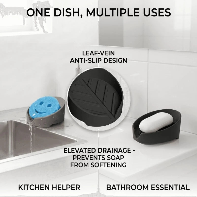 Sponge Drain Rack Multi-functional Dish Soap Holder Kitchen Bathroom Qme