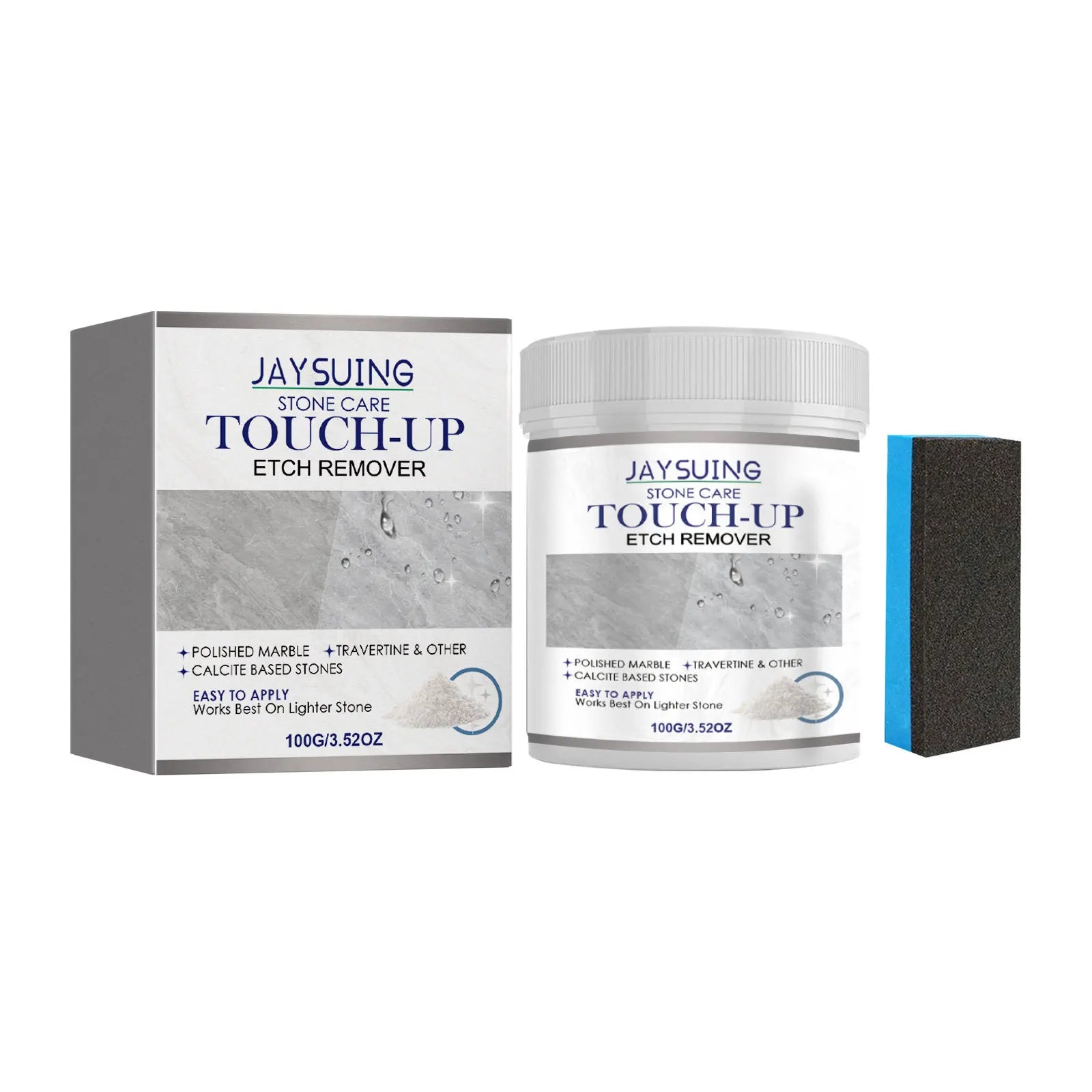 Oil Stain Cleaning Powder Heavy Oil Remover Agent Kitchen Range Hood Tile Stone Floor Oil Stain Dissolving Stone Cleaning Powder Qme 100g With Sponge