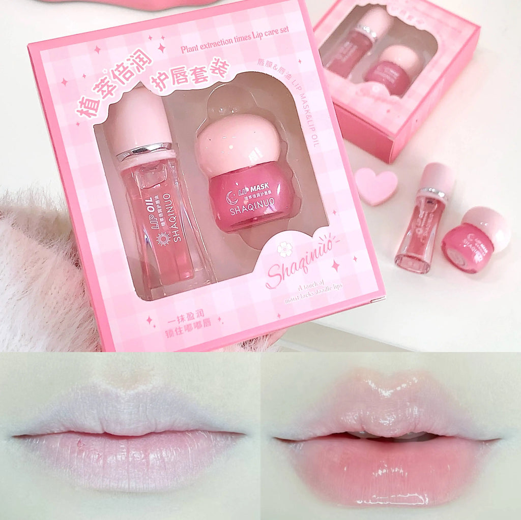 SHAQINUO Plant Extract Moisturizing Lip Care Oil Mask Combination Qme