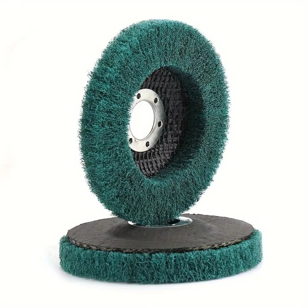 5PCS 100Mm nylon fiber clamshell polishing wheel 4 inch non-woven grinding wheel metal wood rotary angle grinder grinding wheel Qme
