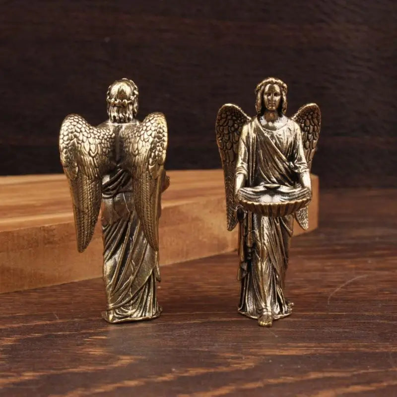Brass Angel Statue Figurines Creative Crafts Small Bronze Ornaments Qme