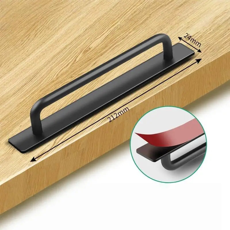 Drawer Handle Aluminum Self Adhesive Handles Easy Installation Doors Windows No Drilling Window Door Handle Modern Minimalist Qme A2