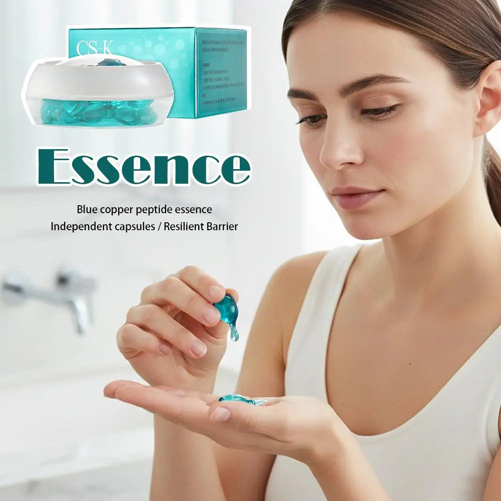 CS-K Copper Peptide Serum Capsules, GHK-Cu Deep Repair Face Essence, Hydrating Serum For Sensitive Skin Face Serum Qme