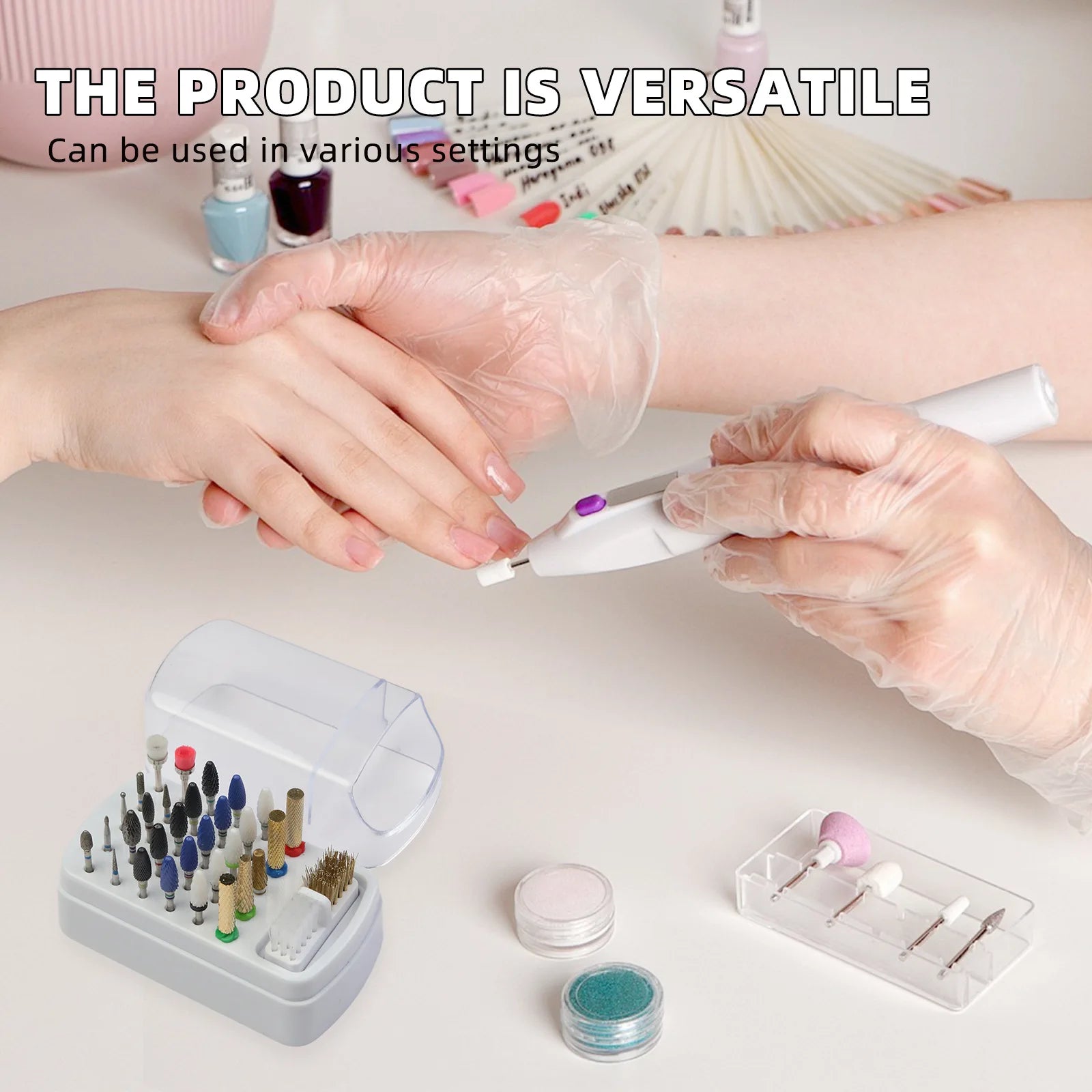 30 Holes Nail Polish Head Organizer Acrylic Portable Organizer Transparent Dustproof Cleaning Organizer Professional Nail Tools Qme