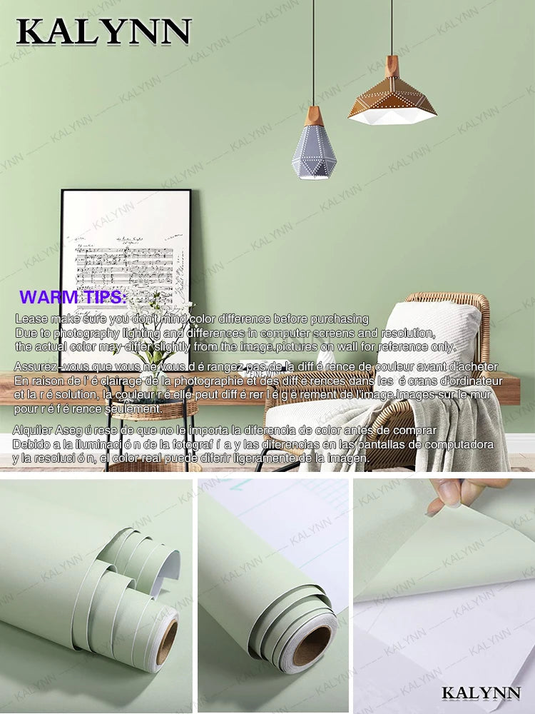 PVC Waterproof Vinyl Wall Contact Paper Dark Green Self-adhesive Qme Sage Green 200cmx55cm