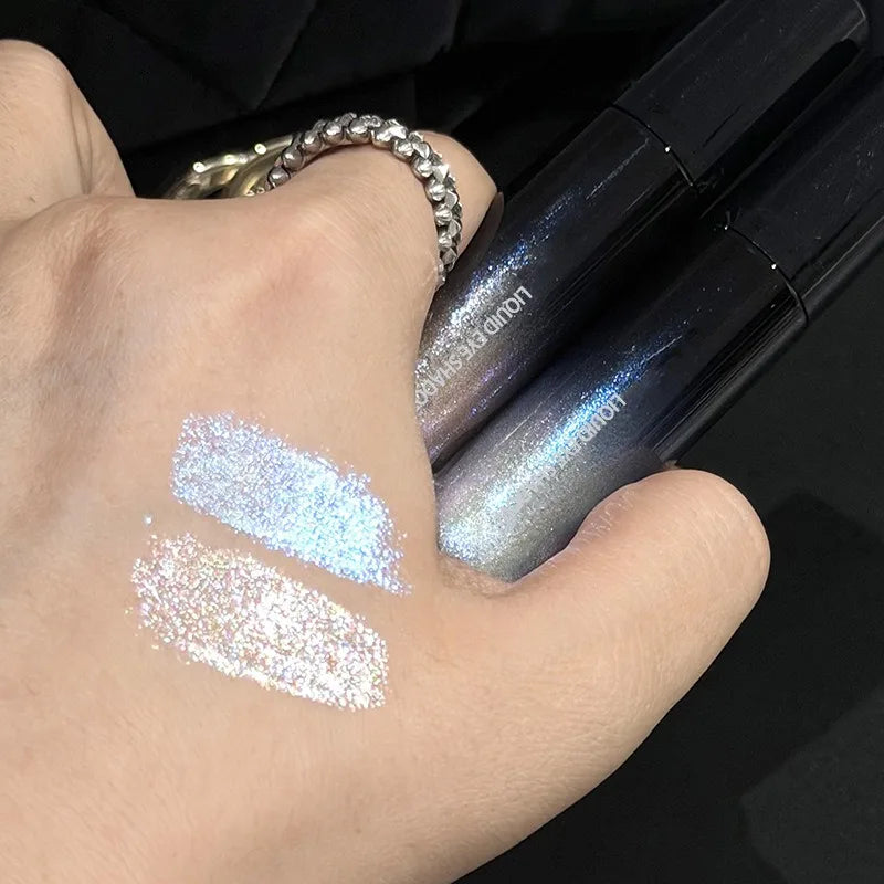 Glitter Liquid Eyeshadow Holographic Shimmer Ice Blue Pink Quick-drying Wet Look Tears Highlight Eye Makeup Non-flying powder Qme
