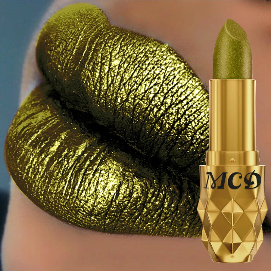 Smoky Green Lipstick Pen Waterproof Glitter Shimmer Lip Korean Makeup Qme