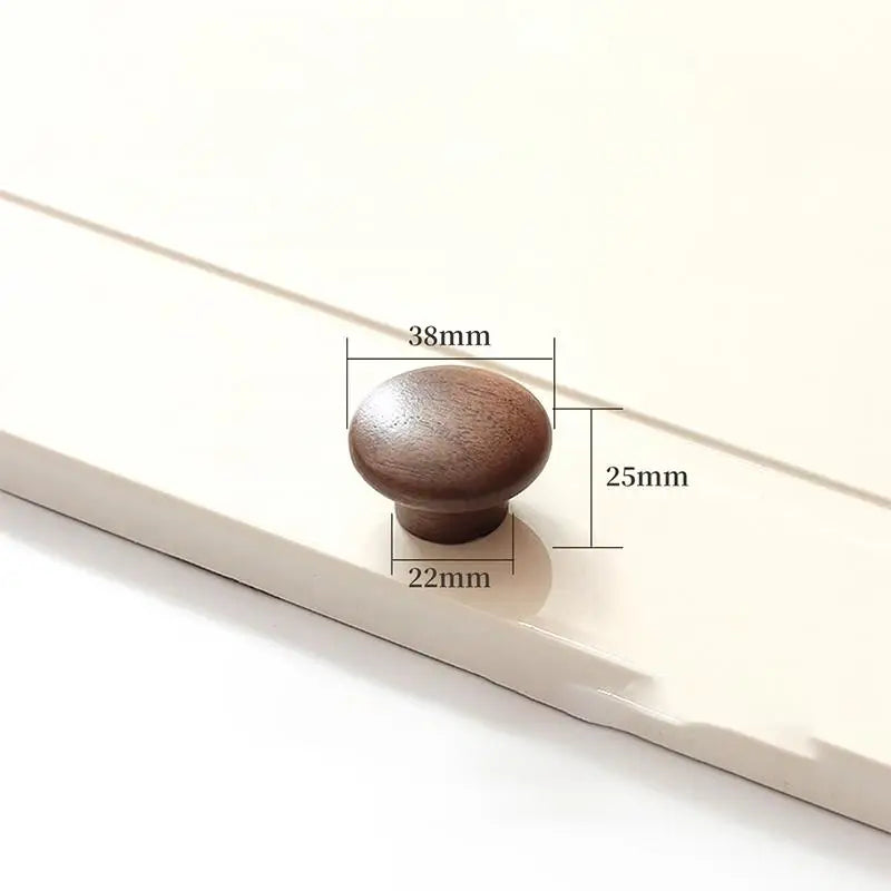 Natural Wood Color Cabinet Doors Solid Wood Handles Beech & Black Walnut Drawer Wooden Door Handles For Kitchen Bathroom Qme A13