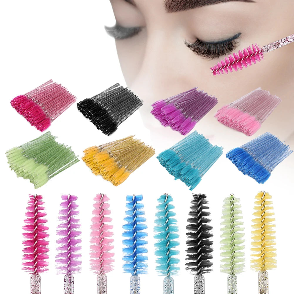 Nylon Makeup Brush Mascara Wands Eyelash Eyebrow Disposable Portable Brush Disposable Eyelash Brush Mascara Eyelash Brush Qme