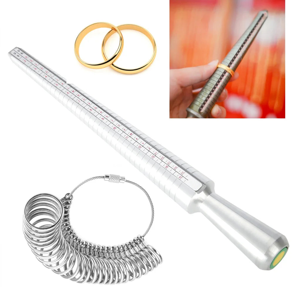 Finger Gauge Finger Sizer Finger Measure Tool UK Size Mandrel Stick Finger Gauge Sizer Jewelry Measuring Tool Set Qme