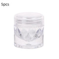 2 Empty Sifter Jars Mesh Clear-capped Refillable Containers Loose Qme 5PCS