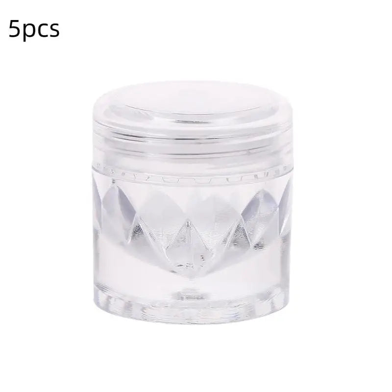 2 Empty Sifter Jars Mesh Clear-capped Refillable Containers Loose Qme 5PCS