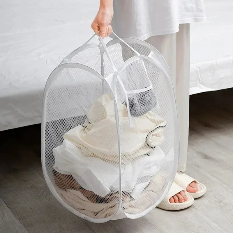 Dirty Clothes Basket Skeleton Ventilated Foldable Easy Storage Portable Large Capacity Clothes Basket Qme
