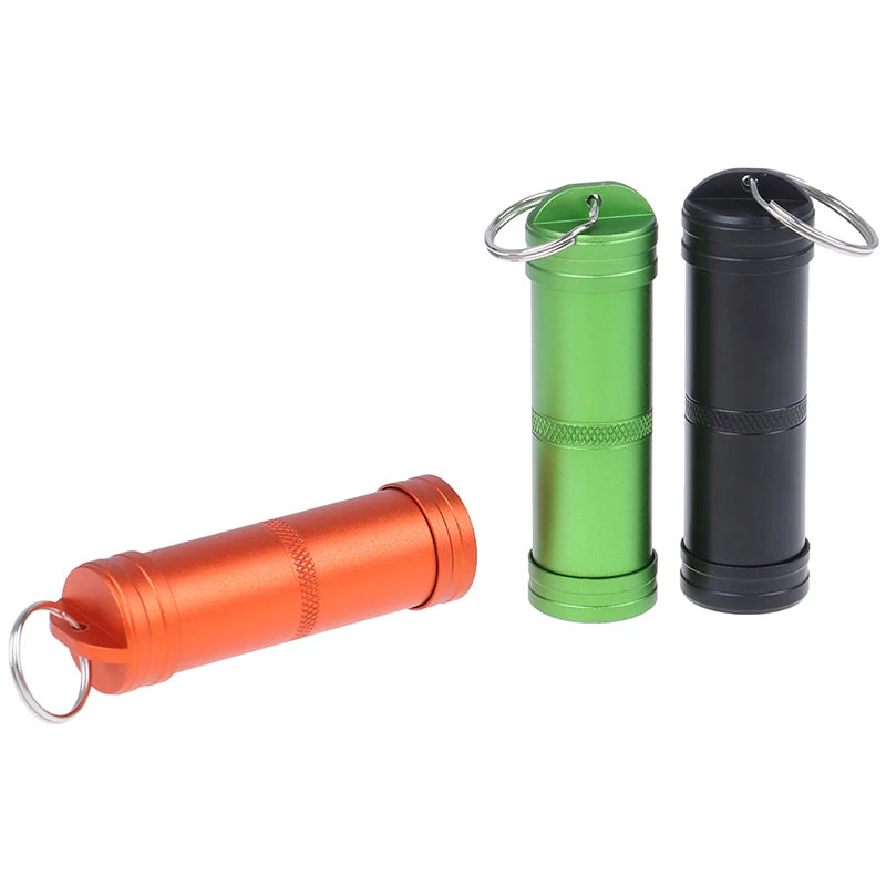Outdoor EDC Survival Pill Box Tank Case Mini Waterproof Capsule Seal Qme