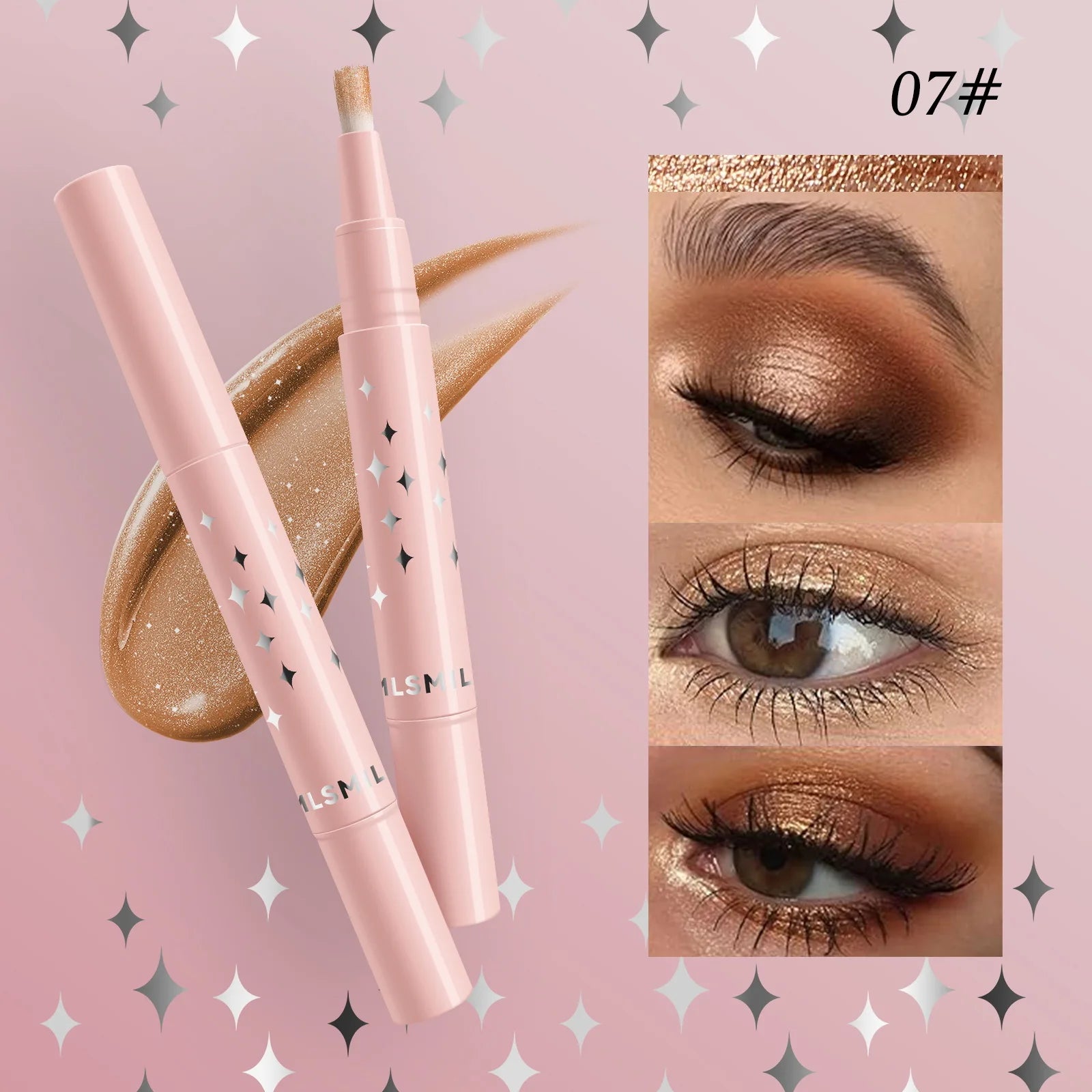 With Bristles Glitter Liquid Eyeshadow Cream Shimmer Bronzers Highlighter Makeup Gel Face Body Brighten Natural Contour Makeup Qme 07