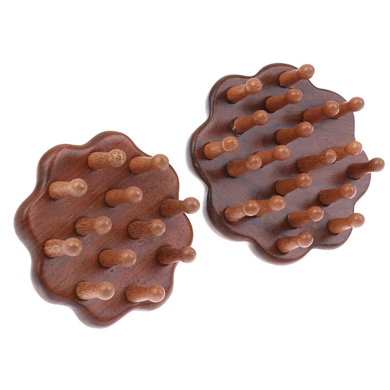 Wooden Head Massage Comb Anti-static Wide-tooth Gua Sha Tool 12 20 Qme
