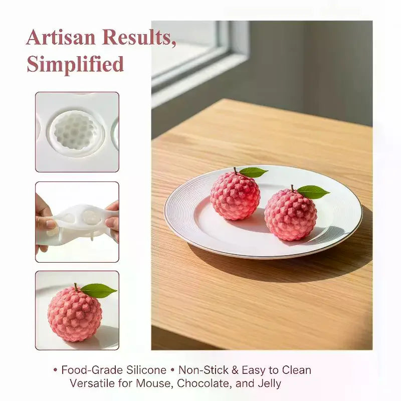 Litchi Shaped Mousse Cake Silicone Mold Chocolate Pudding Dessert French Pastry Baking Mold Creative DIY Candle Mold Qme