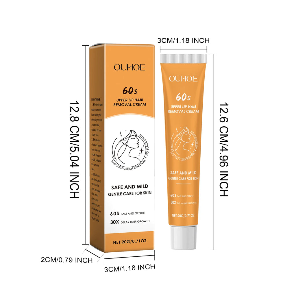 Hair Removal Cream for Face & Body Painless Depilatory Cream Smooth Skin Hair Remover Growth Inhibitor for Underarms Legs Arms Qme