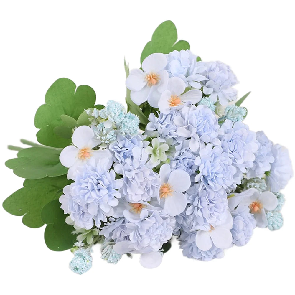 1 Pc Realistic Silk Flower Bouquet Ball Chrysanthemum Artificial Flowers For Wedding Home Decoration Qme Blue