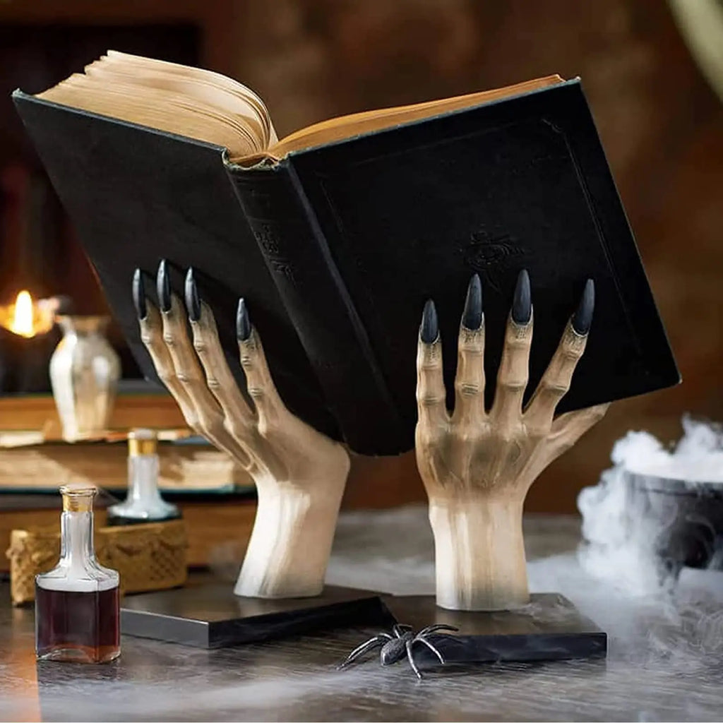 Halloween Bookends Decor Gothic Home Decor Bookends Shelves Unique Scary Monster Hand Book Ends Spooky Halloween Room Decor Qme