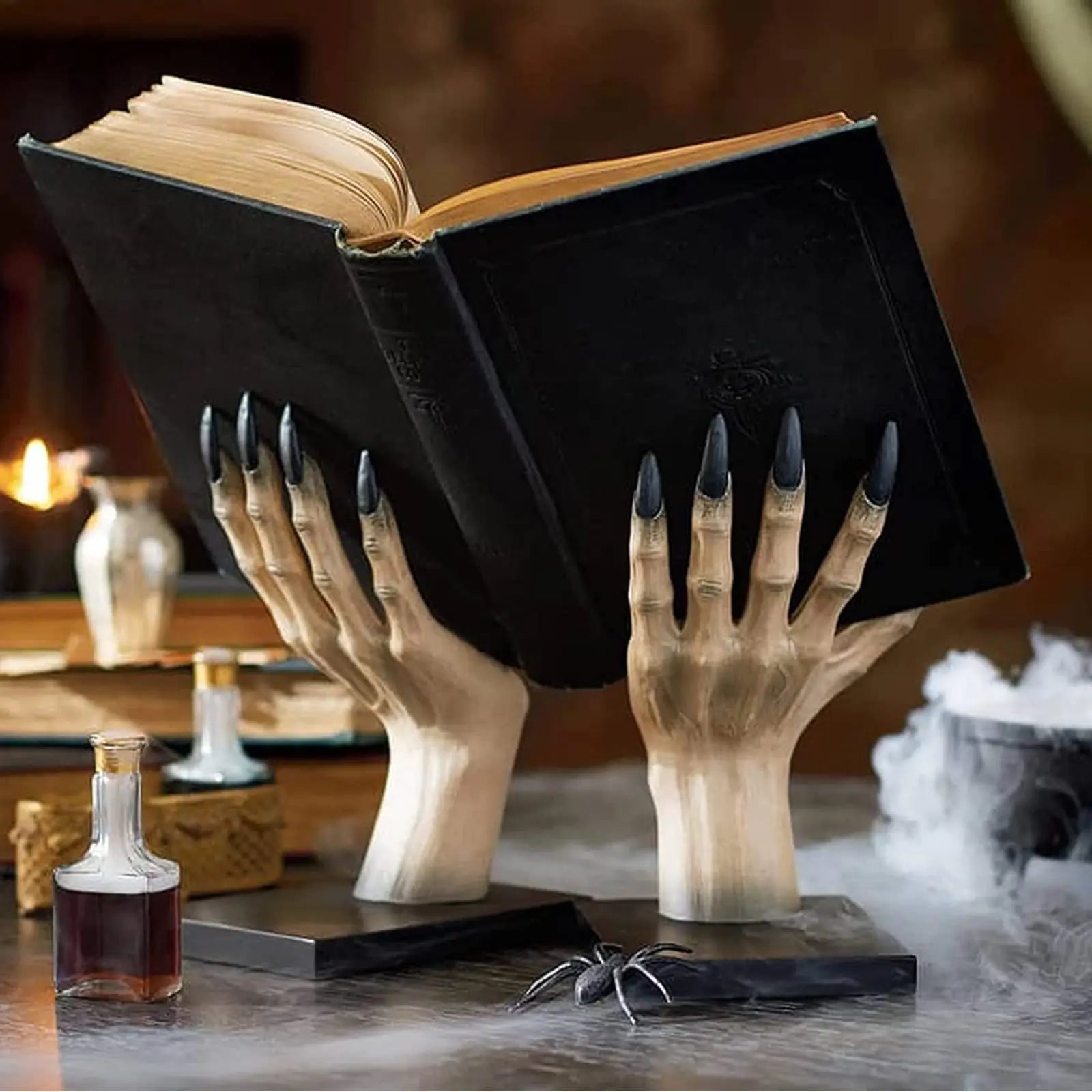Halloween Bookends Decor Gothic Home Decor Bookends Shelves Unique Scary Monster Hand Book Ends Spooky Halloween Room Decor Qme