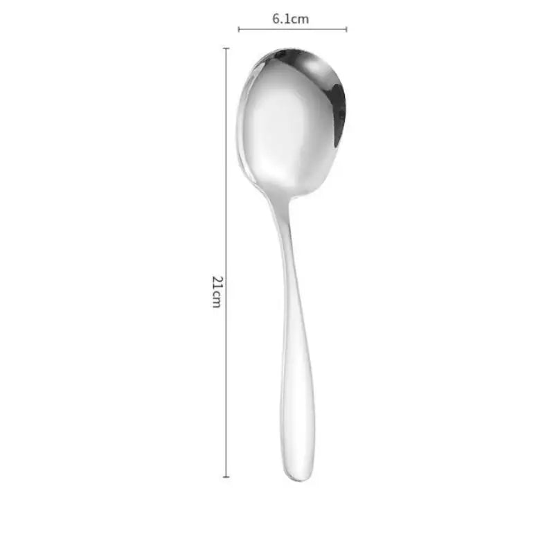 Household Public Serving Spoon Stainless Steel Soup Colander Spoon For Ice Cream Dinner Spoons Rice Salad Kitchen Tableware Qme Silver
