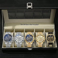 5pcs men's stainless steel strap fashionable business style quartz watch set, suitable for daily decoration and holiday gifts Qme 5pcs