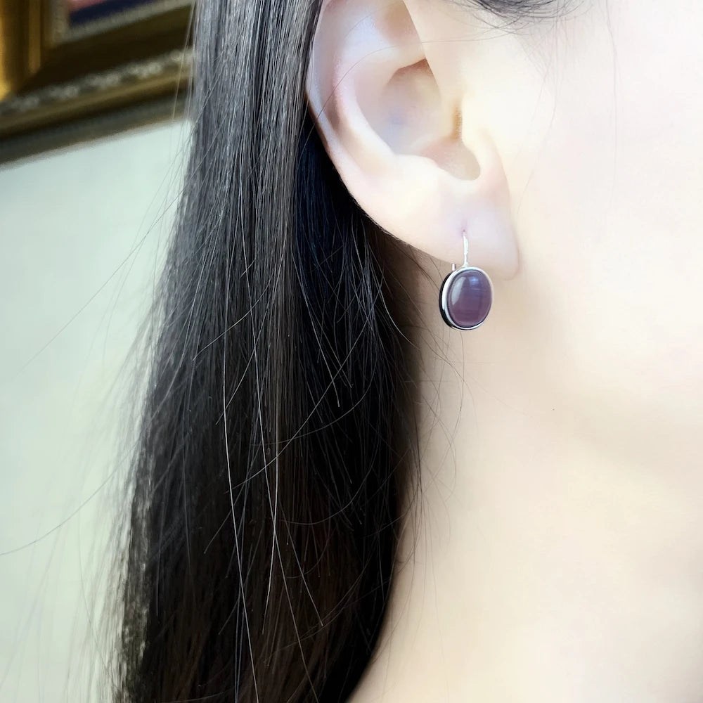 Oval Drop Earrings 925 Sterling Silver,Europe Style Gram Fine Jewerly For Women Gift Qme