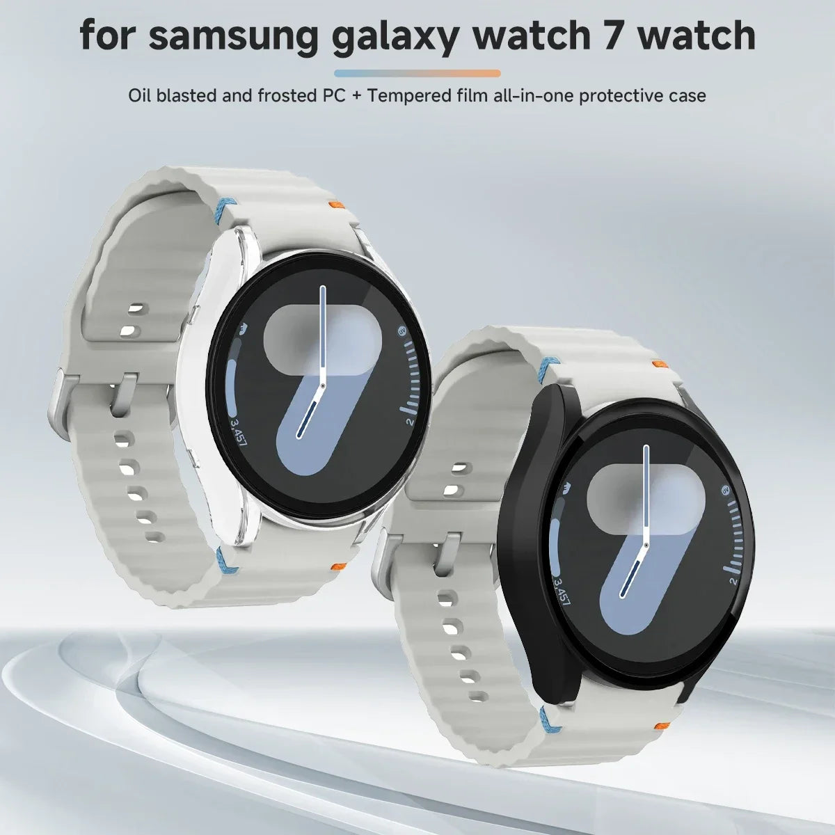 Original Silicone Band +Case for Samsung Watch 7 40mm 44mm Sport Bracelet For Galaxy Watch Strap 6 40mm 44mm Screen Protector Qme