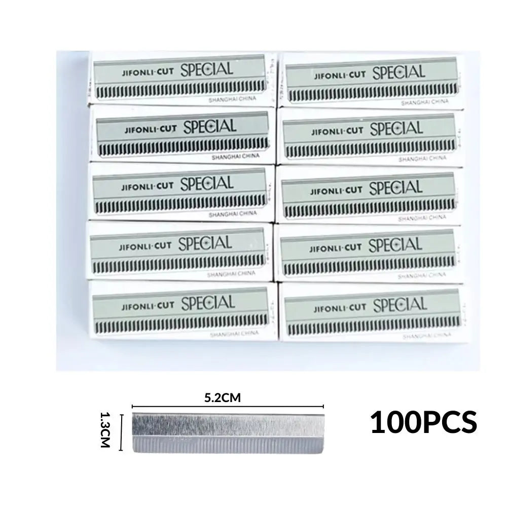 200pcs Microblading Eyebrow Knives Stainless Steel Eyebrow Trimmer Razor Blade for Permanent Makeup Brow Tattoo Beauty Tool Qme 100pcs
