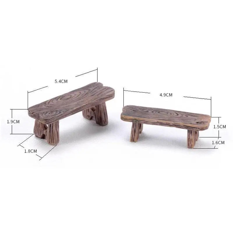 1 Mini Wooden Chair Pendant Moss Micro Landscape Couple Love Resin Qme 1Set