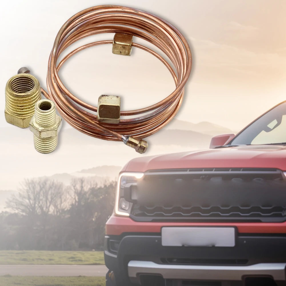 72 Inch Mechanical Oil Pressure Gauge Copper Tubing Installation Kit with Fittings Pressure Gauge Modification Accessories Qme