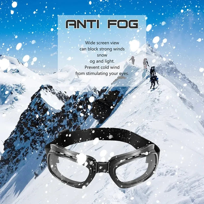Foldable Vintage Motorcycle Glasses Polarized Outdoor Cycling Sunglasses Ski Goggles Windproof Dustproof UV Protection Glasses Qme