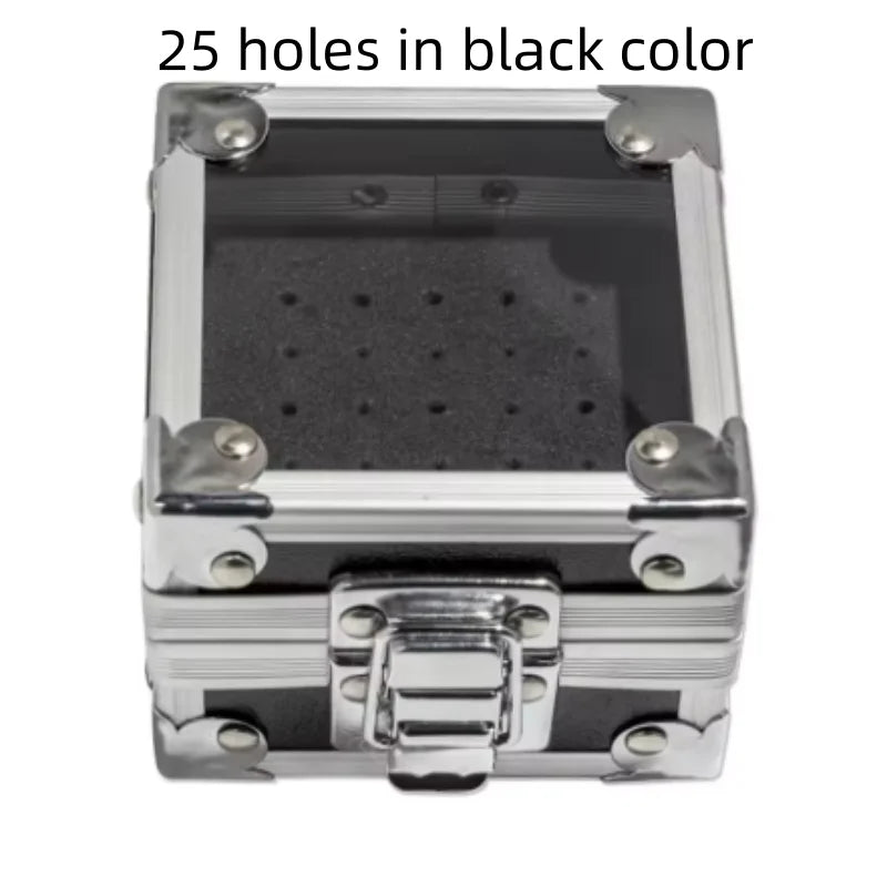 25/40/50 Holes Nail Drill Bits Stand Holder Case Empty Storage Box Milling Cutter Display Container Accessories Acrylic Cover Qme 25Holes black