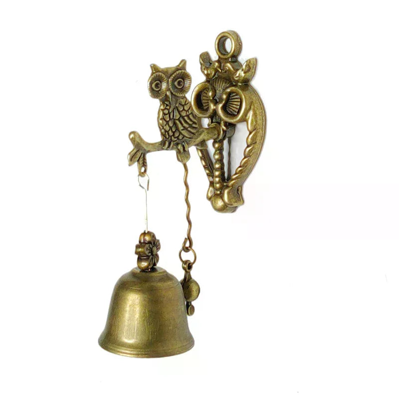 Vintage Style Animal Doorbells Metal Iron Bells Wind Bells Puppy Elephant Owls Wall Hanging Decoration Outdoor Wind Chimes Gift Qme