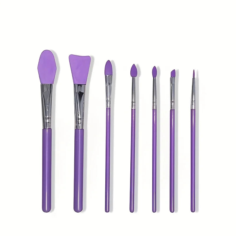 7pcs Silicone Brush Applicator Kit for Resin Epoxy Art Crafting And Cream Makeup Products Qme 7pcs