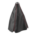 Gear Shift Knob Cover Gear Gaiter Bright Black PU Leather Gear Shift Knob Cover Red Stitch Gear Gaiter Boot Cover Qme black