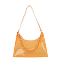Transparent Jelly Bag Fashionable Messenger Shoulder Waterproof Qme Orange