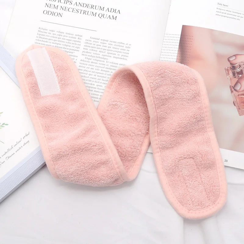Women Adjustable SPA Facial Headband Soft Toweling Hair Accessories Qme
