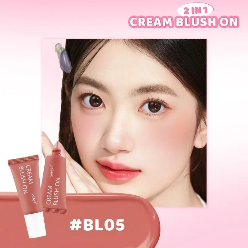 Blush Liquid Blusher Cheek Makeup Blush Matte Peach Pink Blusher Cosmetics Moisturizing Liquid Cream Stick Facial Shadow Beauty Qme 05
