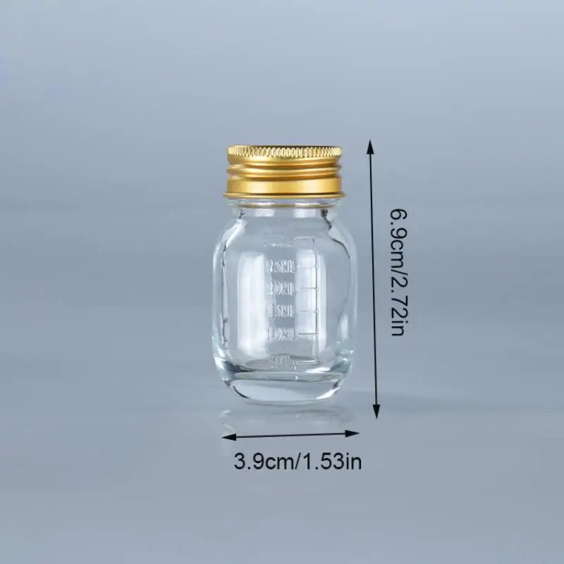 Small Glass Bottle Lid Medicine Leak-proof Powder Capsule Refillable Qme