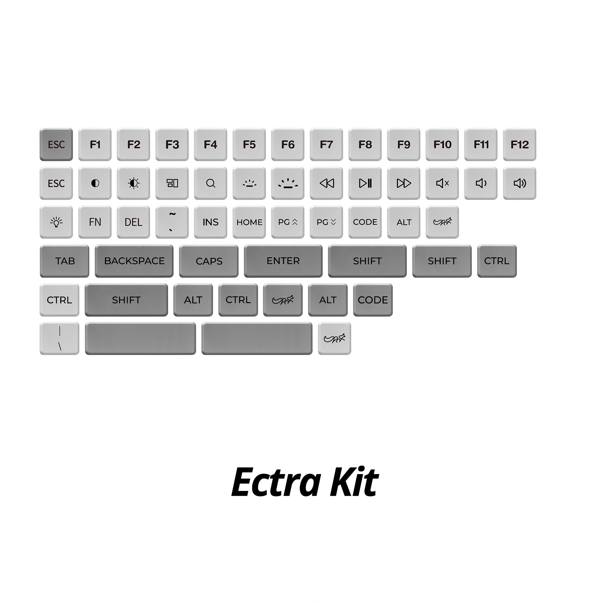 CHOSFOX Low Profile PBT Choc Keycaps for Kailh 1350 Low Profile Switch Mechanical Keyboard Ultra Thin Keycaps Qme Ectra Kit
