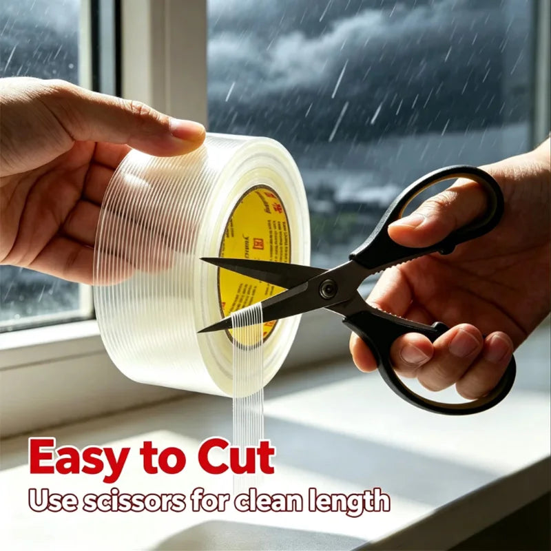 Striped Fiberglass Filament Tape Typhoon Window Glass Reinforcement Tape Strong Adhesive No Residue Weatherproof Fiber Tape Qme