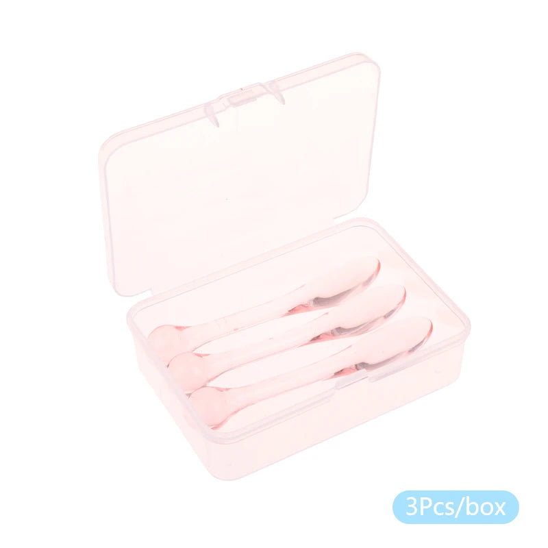 1 Beauty Tools Acrylic Cosmetic Spatulas Scoop Box Face Cream Mask Qme 3pcs Pink